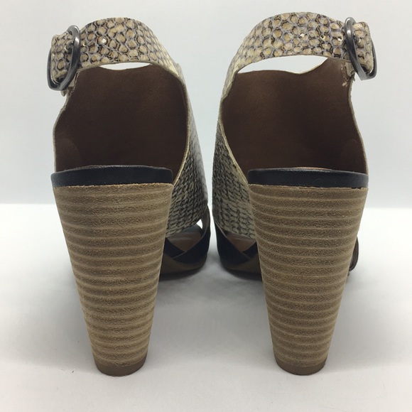 NWOT! LuckyBrand Leather Snakeskin Heels - Picture 5 of 8